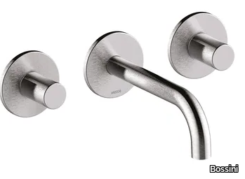 NOBU - INOX AISI 316L - 3 hole wall-mounted stainless steel washbasin tap _ Bossini