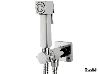 Cube Brass Mixer Set - Contemporary style handshower with bracket _ Bossini