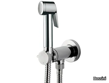 Paloma Flat Mixer Set - Contemporary style handshower with bracket _ Bossini