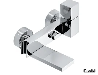 CUBE - Design wall-mounted brass bathtub mixer with diverter _ Bossini