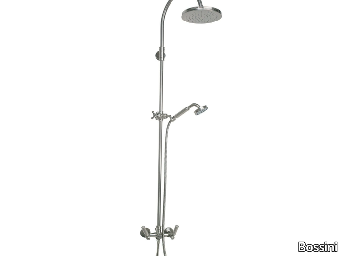 LIBERTY - Wall-mounted shower panel with hand shower with overhead shower _ Bossini