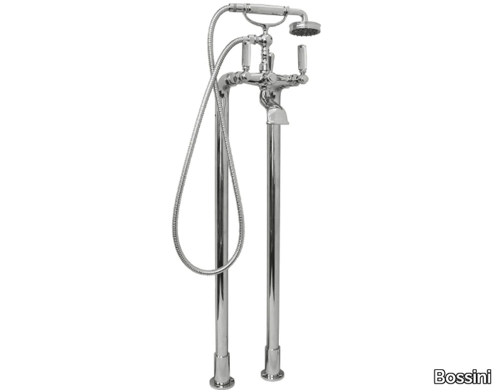 LIBERTY - 2 hole floor standing bathtub mixer with hand shower _ Bossini