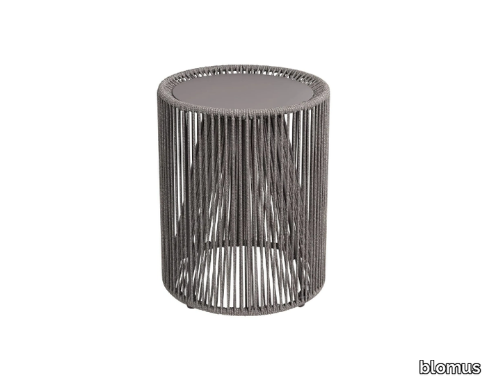 ROPE - Round steel and rope garden side table _ blomus