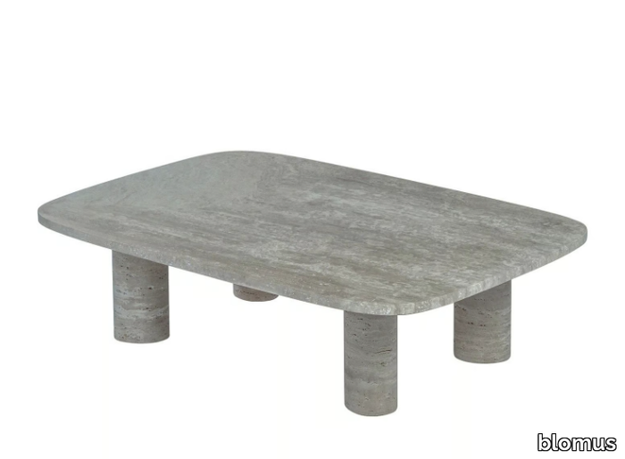 VOLOS - Low rectangular travertine coffee table _ blomus