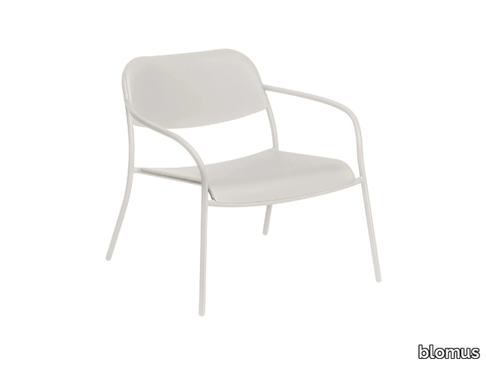 YUA - Garden steel easy chair with armrests _ blomus