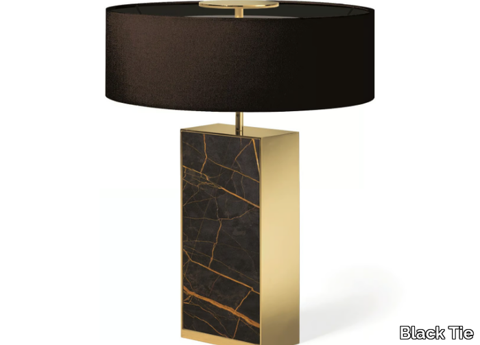 THELMA COUTURE - LED marble and metal table lamp _ Black Tie