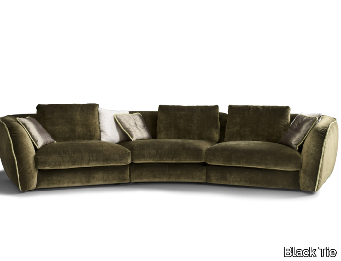 LEVANTE - Sectional curved fabric sofa _ Black Tie