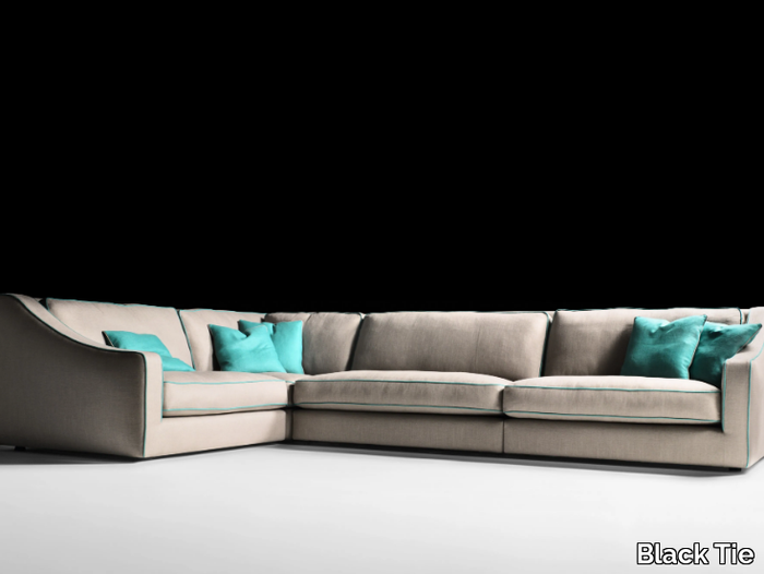 MARTIN - Corner sectional fabric sofa _ Black Tie