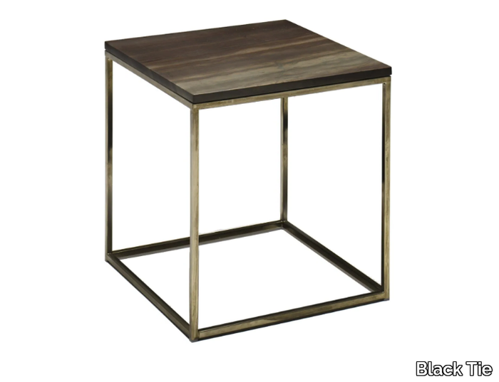 PABLO - Stone and metal high side table _ Black Tie