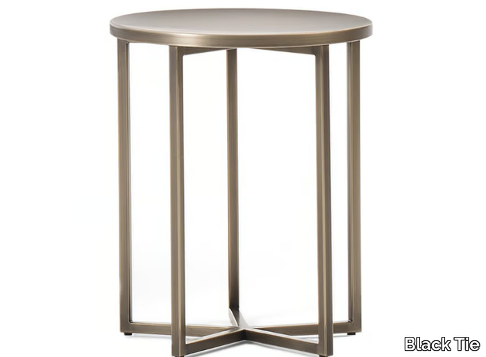 ELLIOT - Stone and metal high side table _ Black Tie