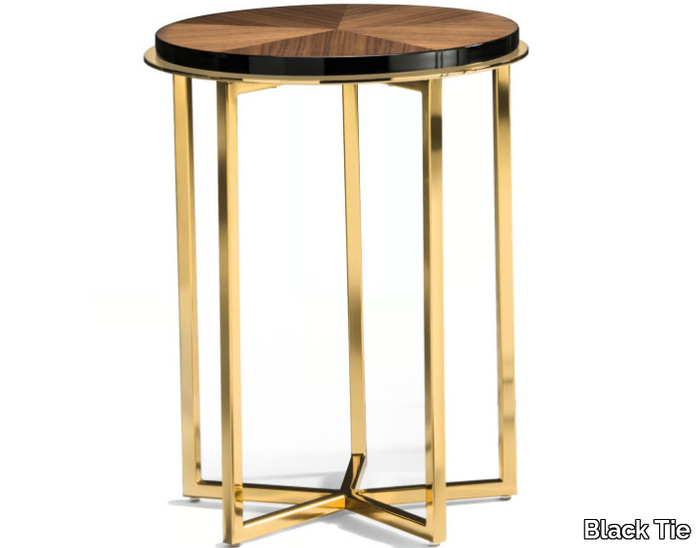 ELLIOT PLUS - Walnut and metal high side table _ Black Tie