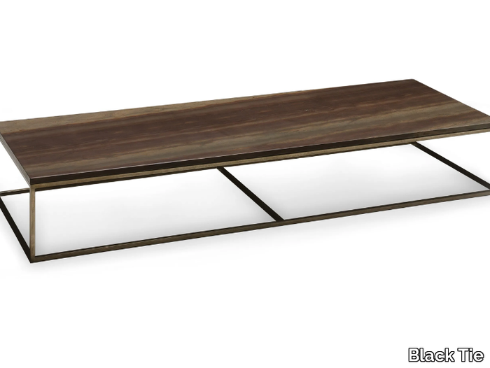 HUGO - Low metal and stone coffee table _ Black Tie