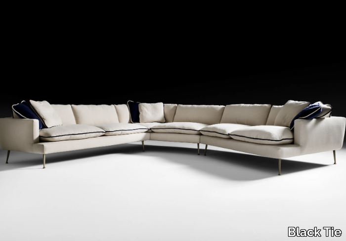 ISLAND - Corner sectional fabric sofa _ Black Tie