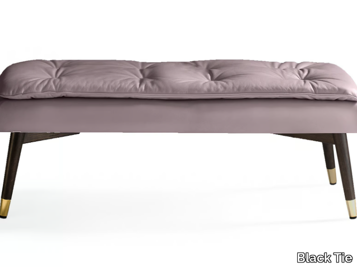 OLIVIA - Tufted leather bench _ Black Tie