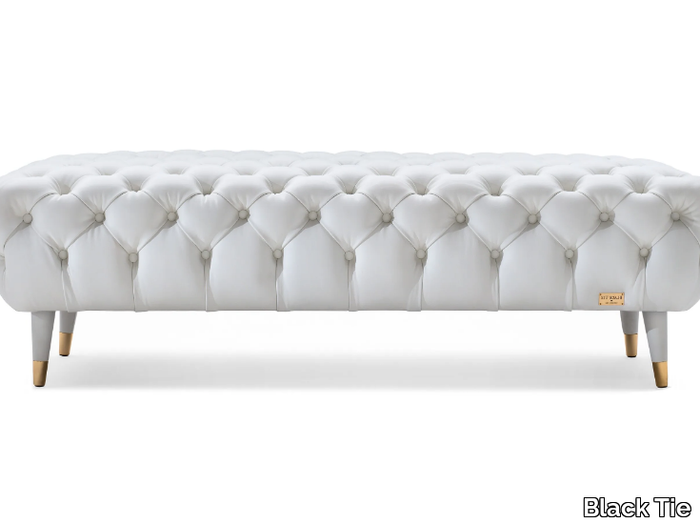 SAVOI - Tufted leather bench _ Black Tie