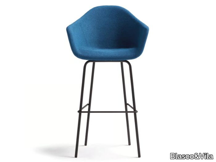 NOMAD - High fabric stool with footrest _ Blasco&Vila