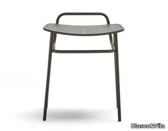 FOSCA - Low metal stool with footrest _ Blasco&Vila