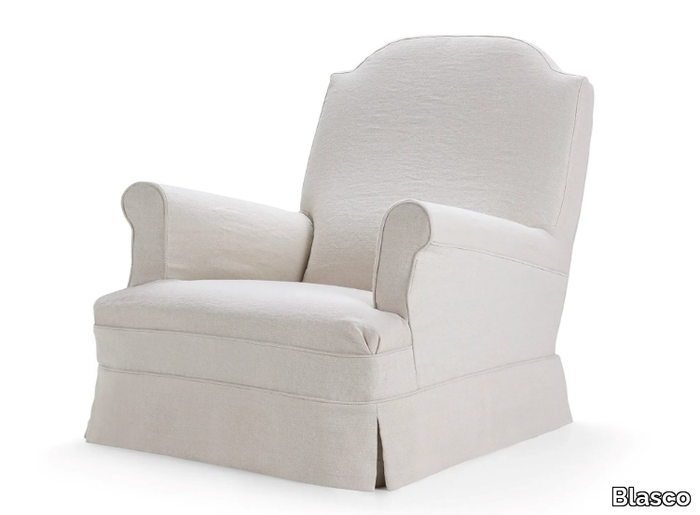 NADIA - Linen armchair with armrests _ Blasco