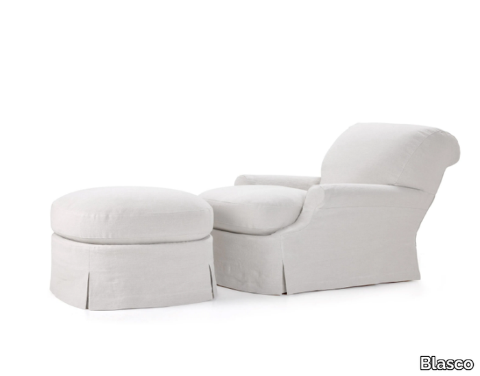 TAYLOR - Linen armchair with armrests _ Blasco