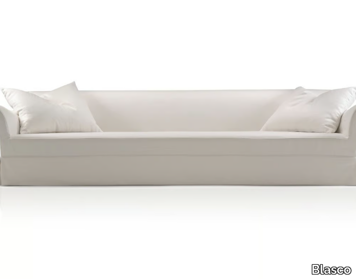 BRIGITTE - 4 seater linen sofa with castors _ Blasco