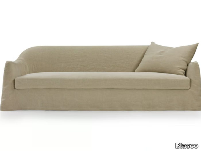 MARCEL - 3 seater velvet sofa with castors _ Blasco