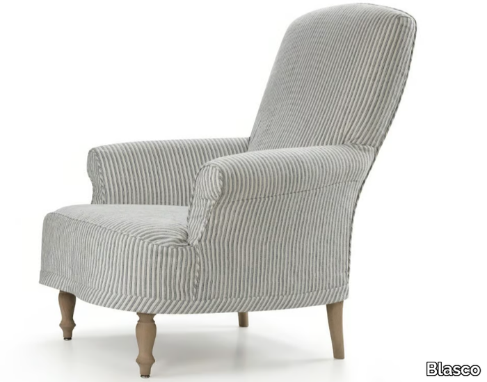 MARIE - Linen armchair with armrests _ Blasco