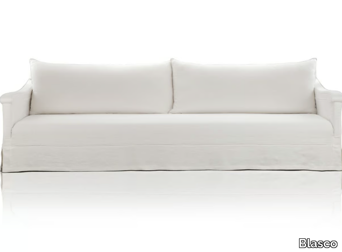 OPERA - 3 seater linen sofa with castors _ Blasco