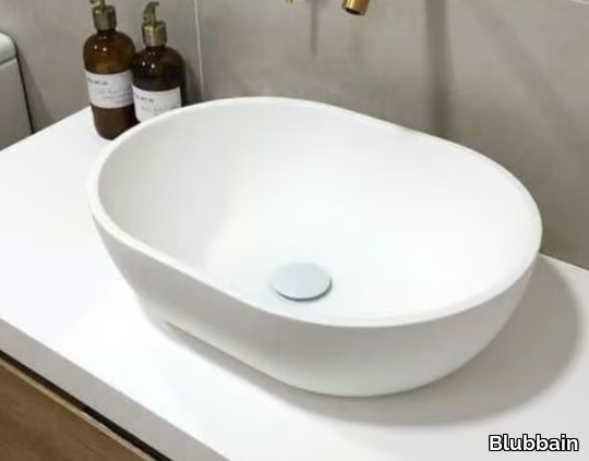 DREAM - Oval countertop Solid Surface washbasin _ Blubbain