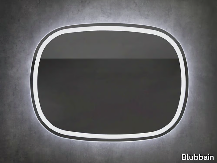 FARO - Oval bathroom mirror with integrated lighting _ Blubbain