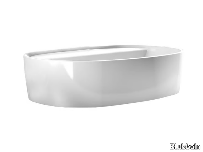 LEWIS - Oval countertop porcelain washbasin _ Blubbain