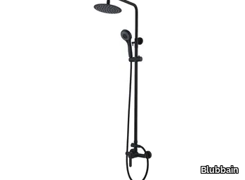 BLACK - Wall-mounted shower panel with hand shower _ Blubbain