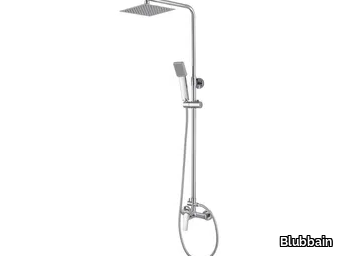 FRIDA SQUARE - Wall-mounted shower panel with hand shower _ Blubbain