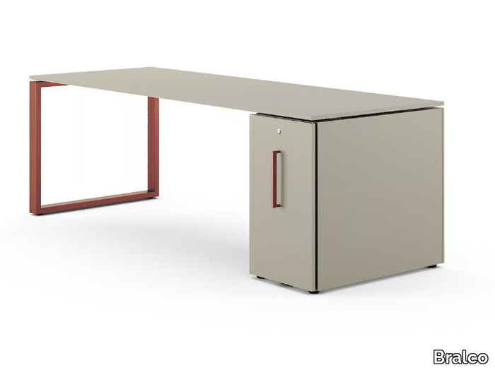 LOOPY - Rectangular office desk with shelves _ Bralco