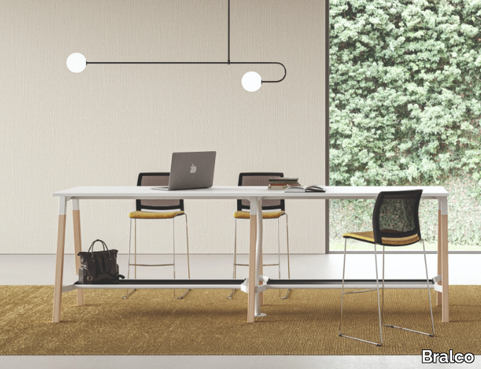 POLARE - Rectangular High meeting table with cable management _ Bralco