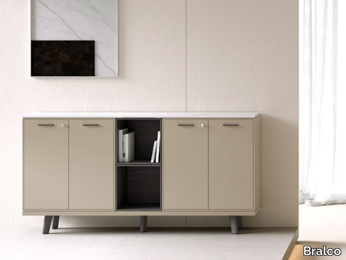 RAIL - Wooden office storage unit with hinged doors _ Bralco