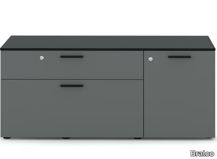 CADI.OP - Low office storage unit with hinged doors and lock _ Bralco