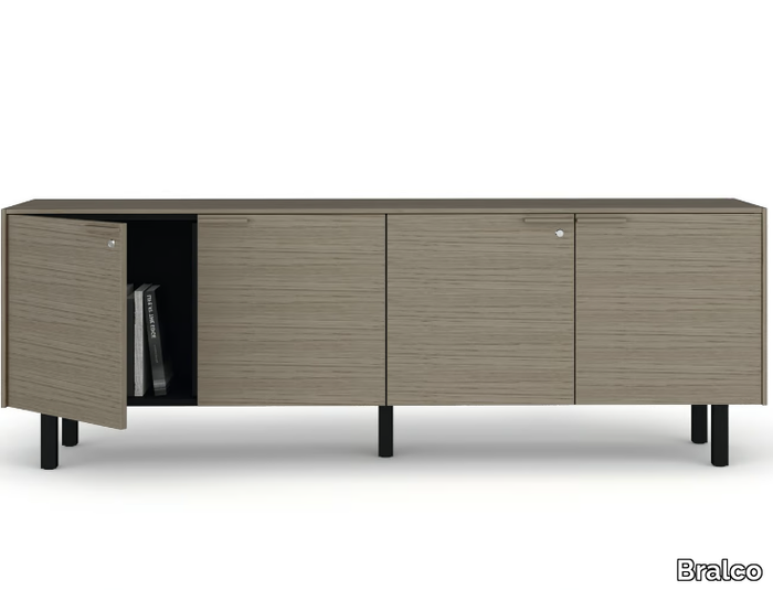 CREDENZE - Low wooden office storage unit with lock _ Bralco