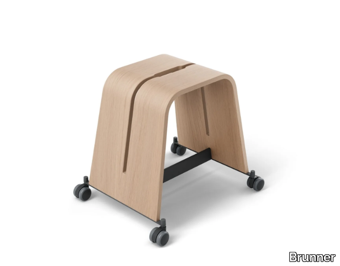 BOARDS - Beech office stool with castors _ Brunner