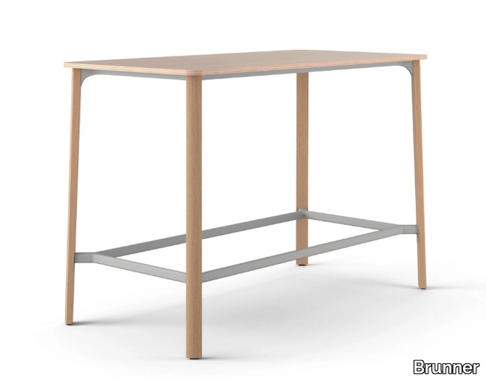 NATE - Rectangular wooden high table _ Brunner