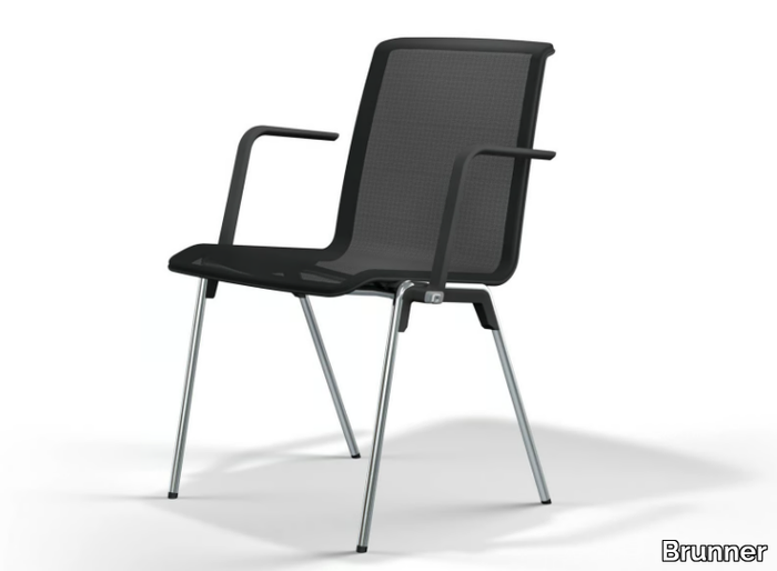 HERO PLUS - Four-legged chair with armrests _ Brunner