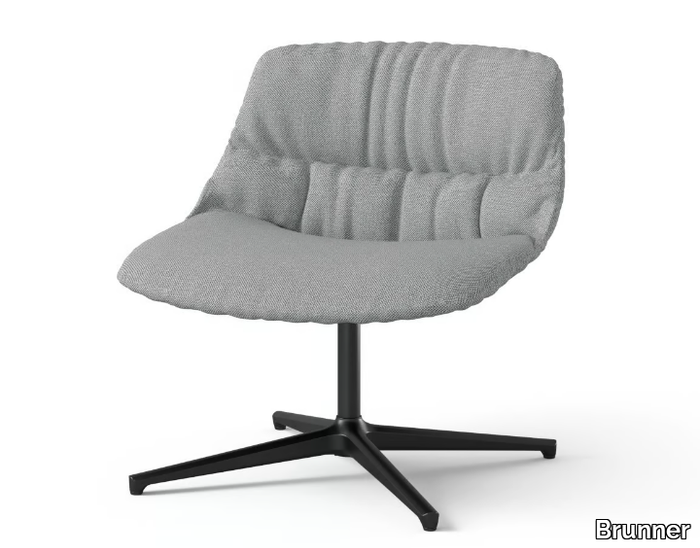 CRONA LIGHT LOUNGE - Swivel fabric easy chair with 4-spoke base _ Brunner