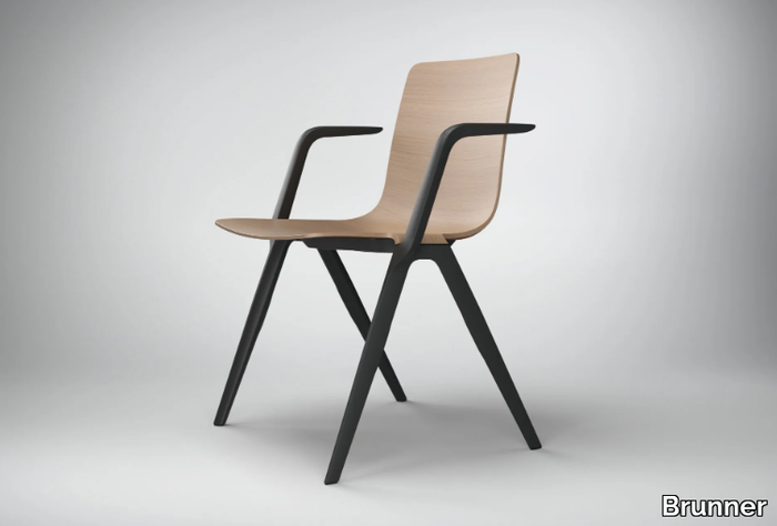 A-CHAIR - Stackable chair with armrests _ Brunner