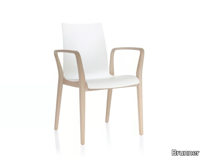 FINA WOOD - Chair with armrests _ Brunner