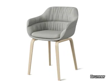 CRONA LIGHT - Upholstered fabric chair with armrests _ Brunner