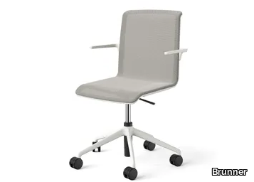 HERO PLUS - Mesh chair with 5-spoke base with armrests _ Brunner