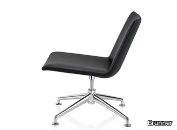 FINALOUNGE - With 4-spoke base leather easy chair _ Brunner