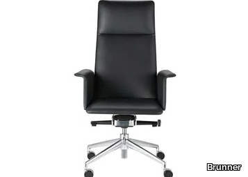 FINASOFT - Leather executive chair with 4-spoke base with armrests with castors _ Brunner