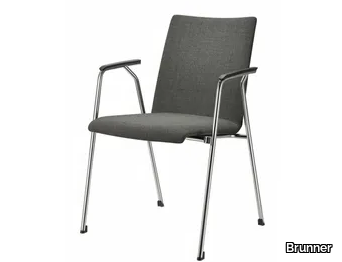 FIRST LINE - Stackable fabric training chair with armrests _ Brunner