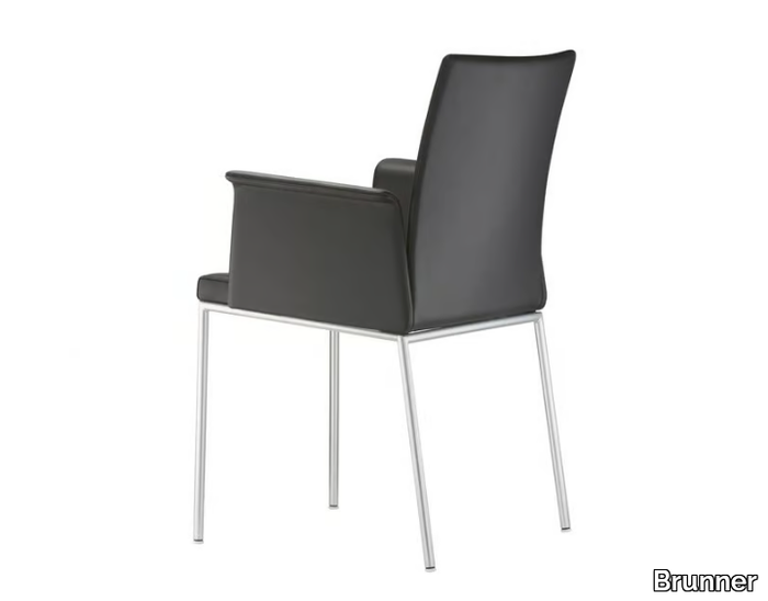 MILANOLIGHT COMFORT - Leather chair with armrests _ Brunner