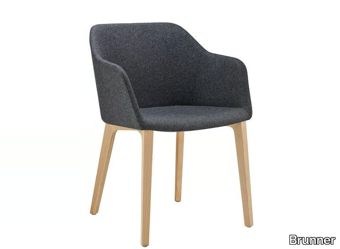 FINA CLUB - Upholstered fabric chair with armrests _ Brunner